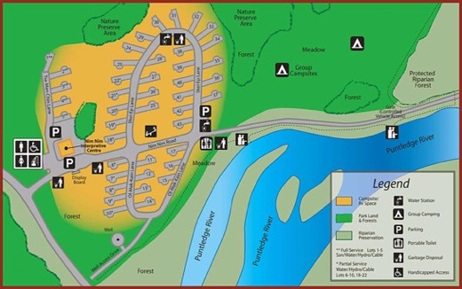 Puntledge RV Campground and Nim Nim Interpretive CentreSite-Map
